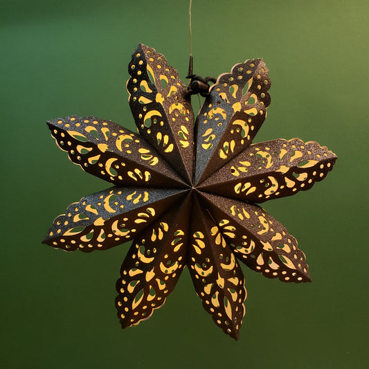 Origami Schwarzer Stern Nr. 1  (20 cm)