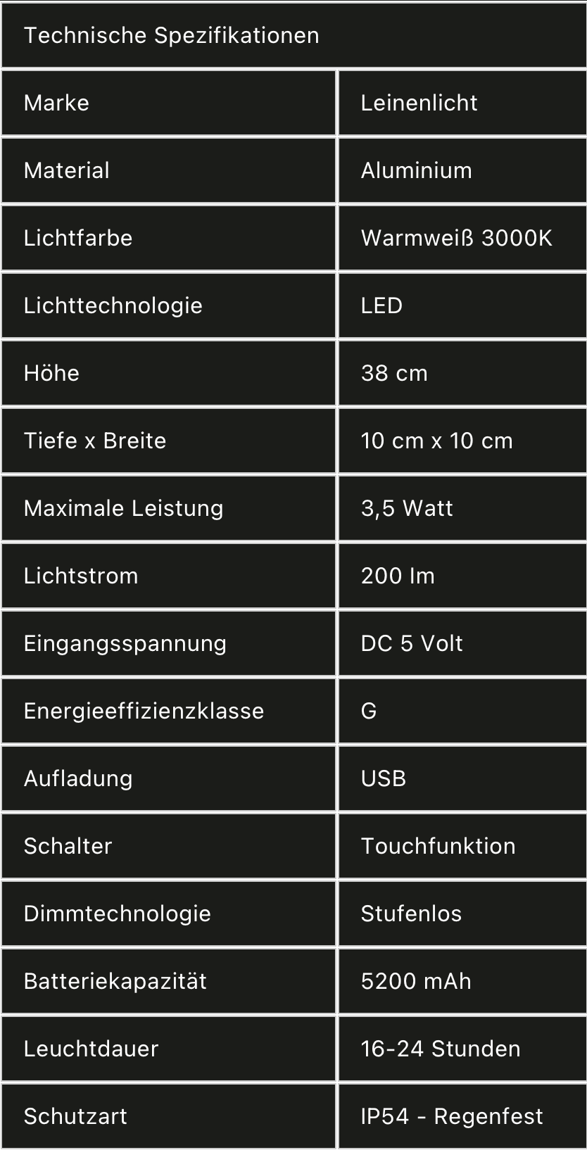 Tischlampe Weiß